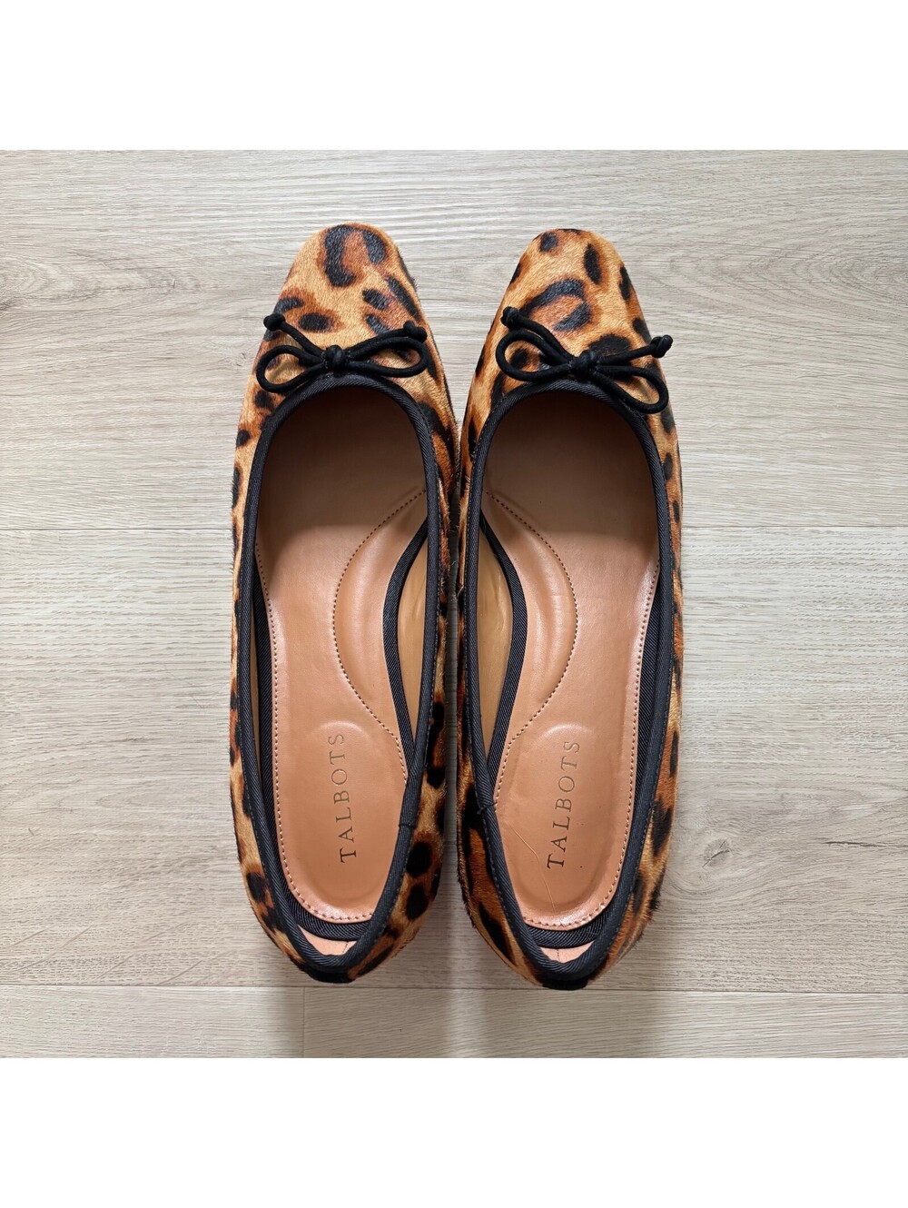 Talbots NWOT Women's Leopard Print Calf Hair Penelope Ballet Flats Size 9.5